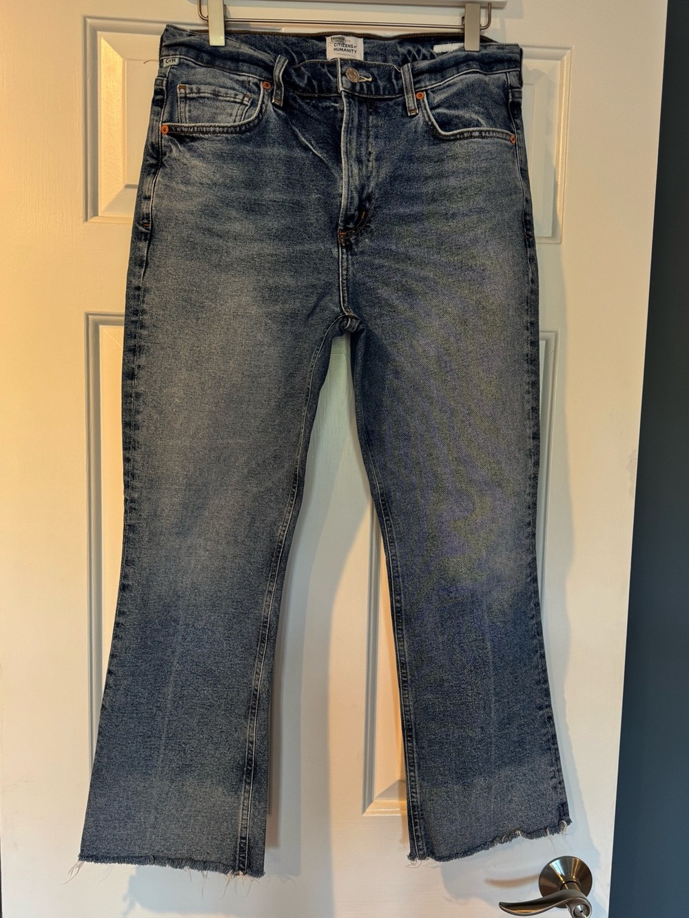 Citizens of Humanity Isola Cropped Bootcut Jeans Size 28 Raw Hem